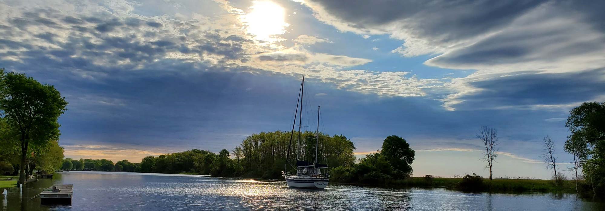 Sailboat on the river
